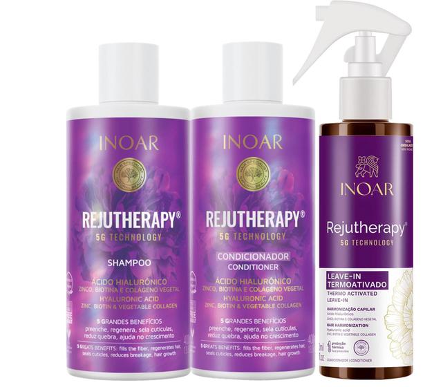 Imagem de Kit Inoar Rejutherapy Shampoo Condicionador e Leave-in Termoativado