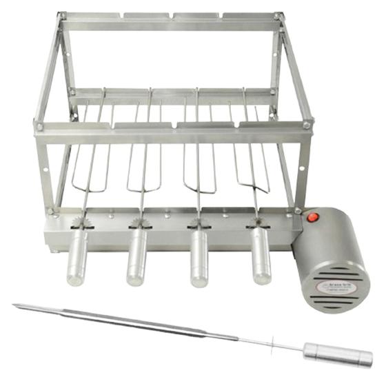 Imagem de Kit Inox Churrasqueira Elétrica Giratória 4 Espetos - Brasa Grill + Espeto Picanha