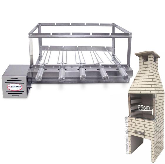Kit Inox Esquerdo Giratório Gira 5 Espetos para Churrasqueira Pré Moldada 65cm Espaço Brasa Grill é boa?