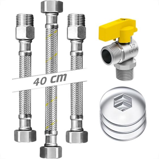 Imagem de Kit Inst.Aqueced.A Gas 1/4 40Cm Cromado Roco