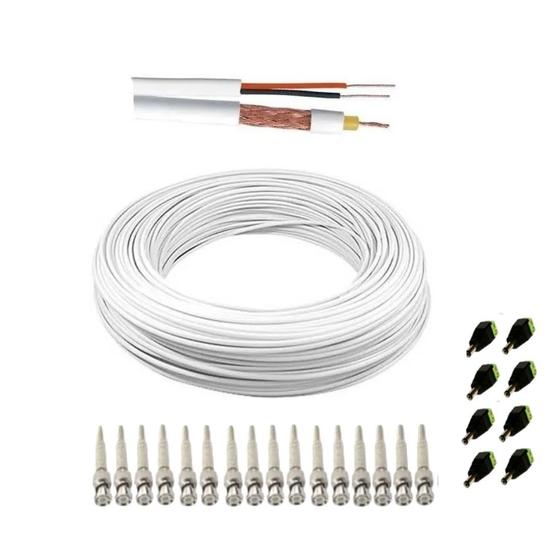 KIT Instalação 8 Câmeras Segurança Conectores e Cabo 50M VS CABO
