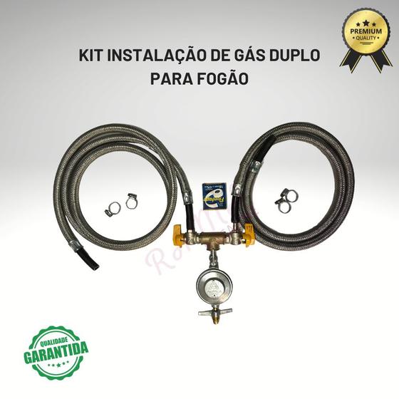 Imagem de Kit Instalação Aliança Gás Duplo Fogão Forno Cooktop 2,00m