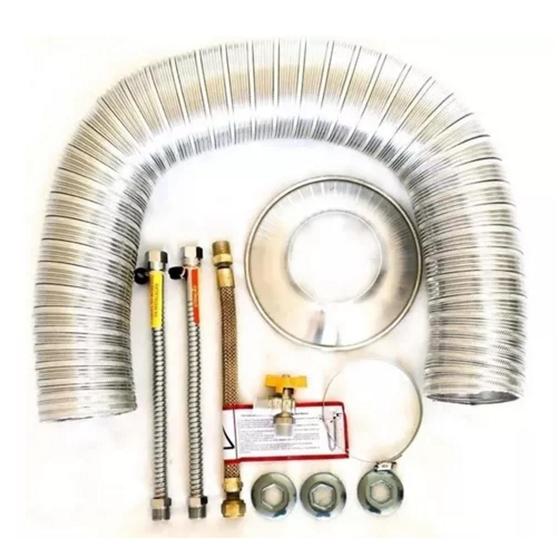 Imagem de Kit Instalação Aquecedor 1/2x1/2 Flex 40cm Duto 80mm 5 metros
