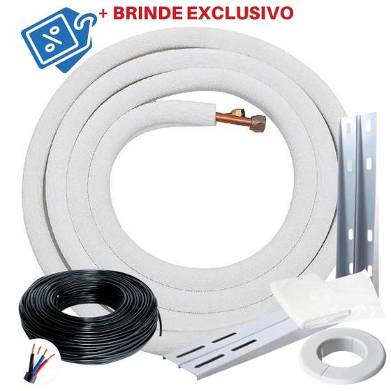 Kit Instalação Ar Condicionado Split 7 A 12000btus 3 Metros Menor preço em Kit Instalação Ar Condicionado Split 7 A 12000btus 3 Metros