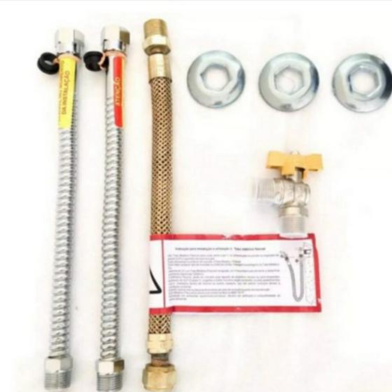 Imagem de Kit Instalação de 0,30cm 1/2 Para Aquecedor de Água à Gás GN e GLP.