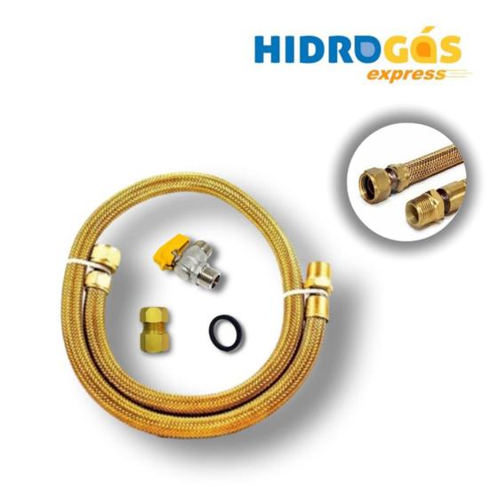 Kit Instalação Fogão Cooktop Gás Encanado Rua Gn 1m Hidrogas Kit