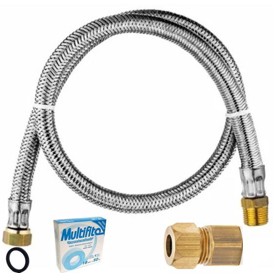 Kit Instalaçao Mangueira + adaptador Gás Encanado Menor preço em Kit Instalaçao Mangueira + adaptador Gás Encanado