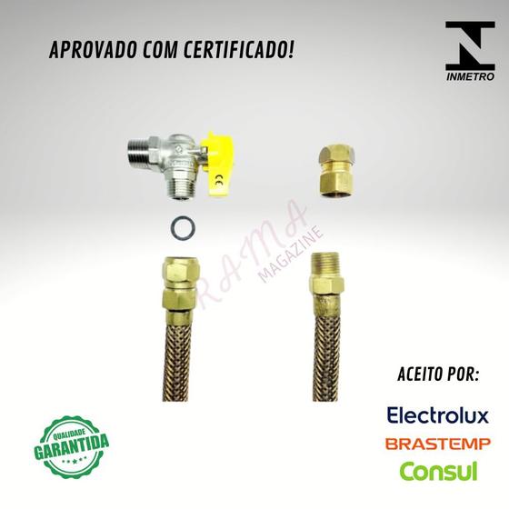 Imagem de Kit Instalação P/ Fogões Gás Natural Gn Flexível 80cm