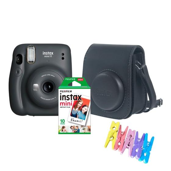 Kit Instax Mini 11 Polaroid Lilas Fujifilm + bolsa Com 10 Filmes