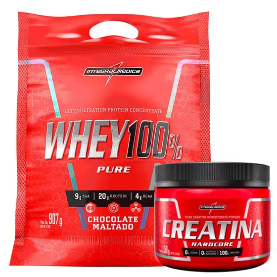 Kit Integralmédica Creatina 150g Whey 100 Concentrado 907g Kit De