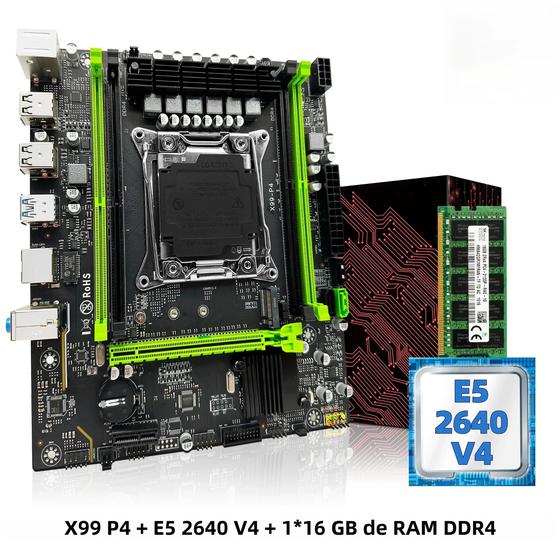 Imagem de Kit Intel Xeon E5 2640 V4 com Placa-Mãe X99 - 16GB DDR4 2133MHz e NVMe M.2 SATA