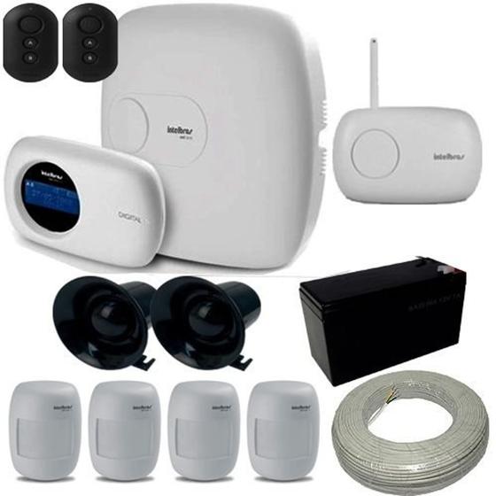 Kit Intelbras 1 Central de Alarme AMT 2010 com Discadora 4 Sensores de