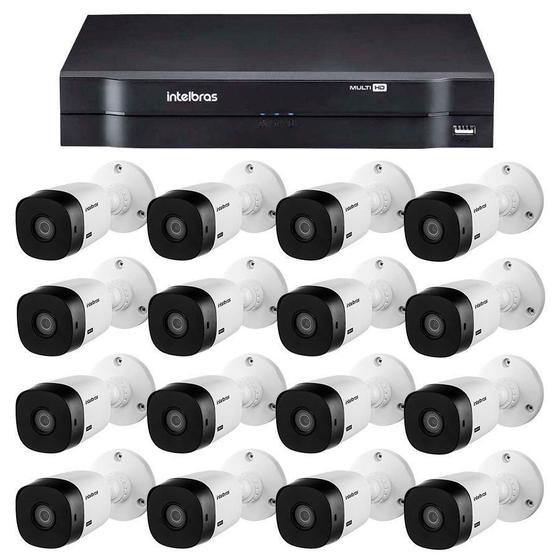 Imagem de Kit Intelbras 16 Câmeras HD 720p VHL 1120 B + DVR 1116 Intelbras  + Acessórios