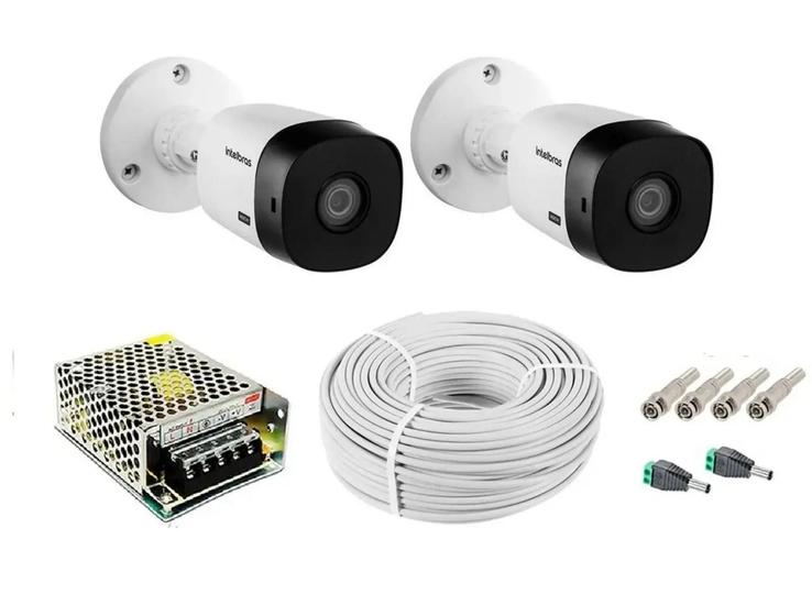 Imagem de Kit Intelbras 2 Câmera de Segurança 1120b G6 Ir 20m + Acessórios