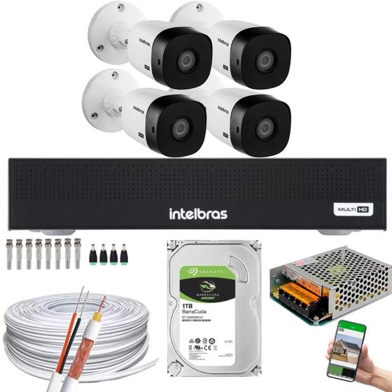 Imagem de Kit Intelbras 4 Cam Fullhd 1080p Dvr 3004-C Full Hd 1t