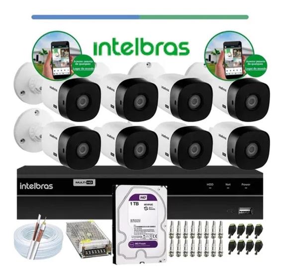 Imagem de Kit Intelbras 8 Cam 1120b Dvr 8ch Mhdx 1208 C/hd 1tb Purple