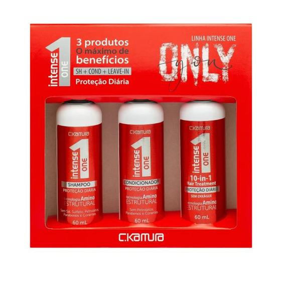 Imagem de Kit Intense One Proteção Diária ( Shampoo 60 ml + Condicionador 60 ml + Máscara 60 ml ) - C.KAMURA '