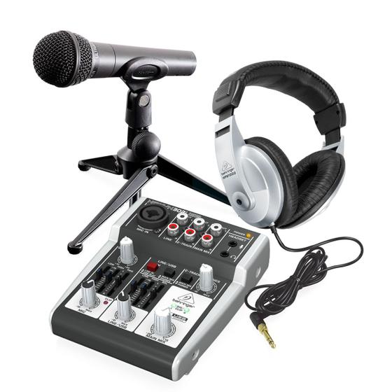 Imagem de Kit interface de audio behringer podcastudio 2 usb para studio