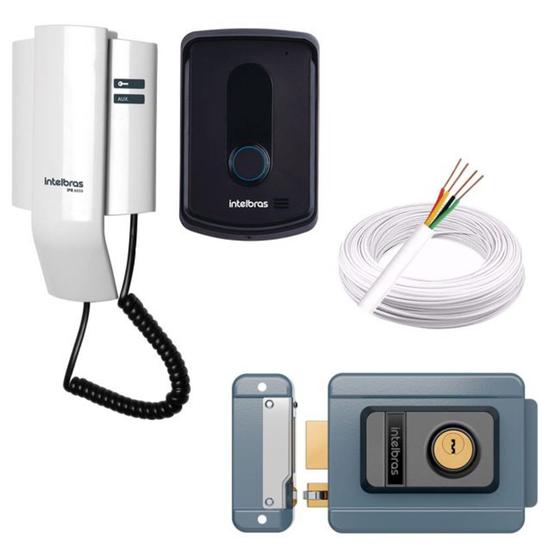 Kit Interfone Intelbras Completo Porteiro Eletrônico IPR 8010 Com Fechadura FX 1500 e Cabo Menor preço em Kit Interfone Intelbras Completo Porteiro Eletrônico IPR 8010 Com Fechadura FX 1500 e Cabo