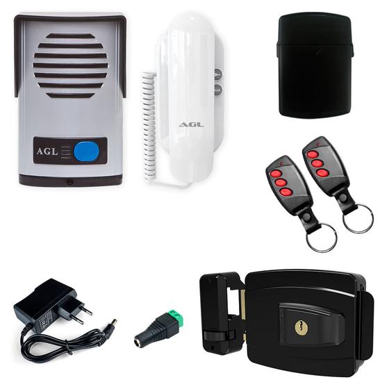 Kit Interfone Porteiro Eletrônico AGL com Fechadura Elétrica e Acionamento por Controle Menor preço em Kit Interfone Porteiro Eletrônico AGL com Fechadura Elétrica e Acionamento por Controle