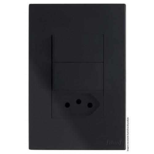 Imagem de Kit Interruptor Duplo Simples + Tomada 20A 4X2 Brs12253-1Bk