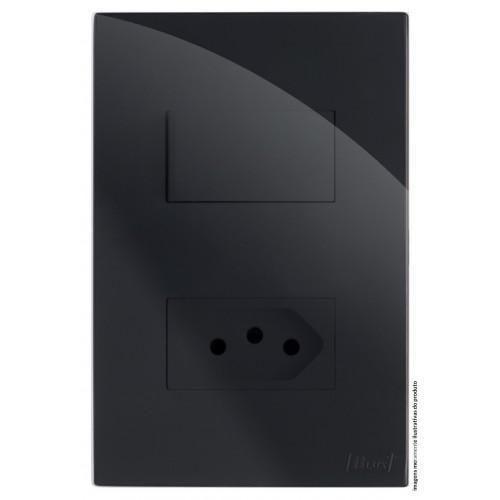 Imagem de Kit Interruptor Simples + Tomada 10A 4X2 Brg11243-7Bk