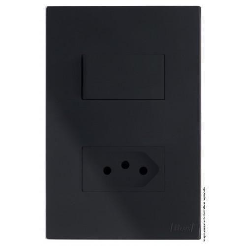 Imagem de Kit Interruptor Simples + Tomada 10A 4X2 Brs12208-4Bk