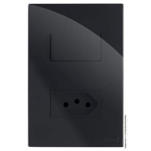 Imagem de Kit Interruptor Simples + Tomada 20A 4X2 Brg11255-0Bk