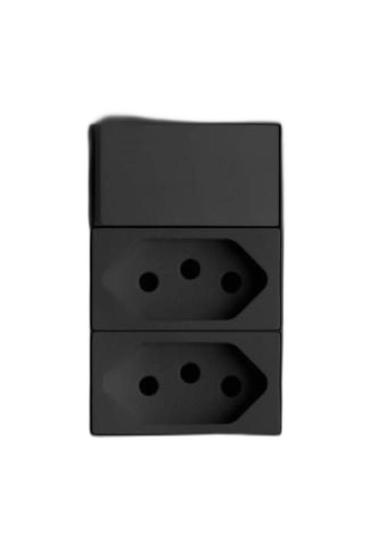 Imagem de Kit Interruptor Simples + Tomada Dupla 10A 4X2 Brs12278-5Gf