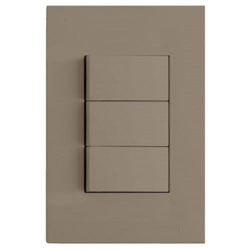 Imagem de Kit Interruptor Triplo 2 Paralelo 1 Simples 4X2 Brs12085-5Fe