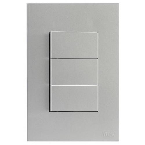 Imagem de Kit Interruptor Triplo Simples 4X2 Brs12060-1Pr