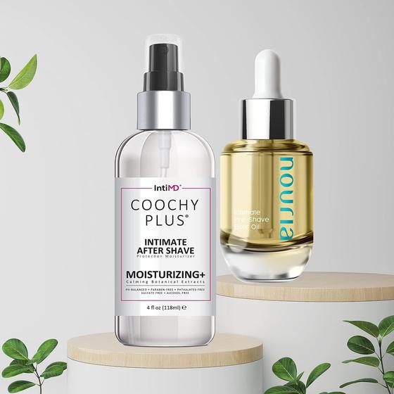 Imagem de Kit Intimd Coochy Plus, spray de proteção pós-barba e elixir pré-barba