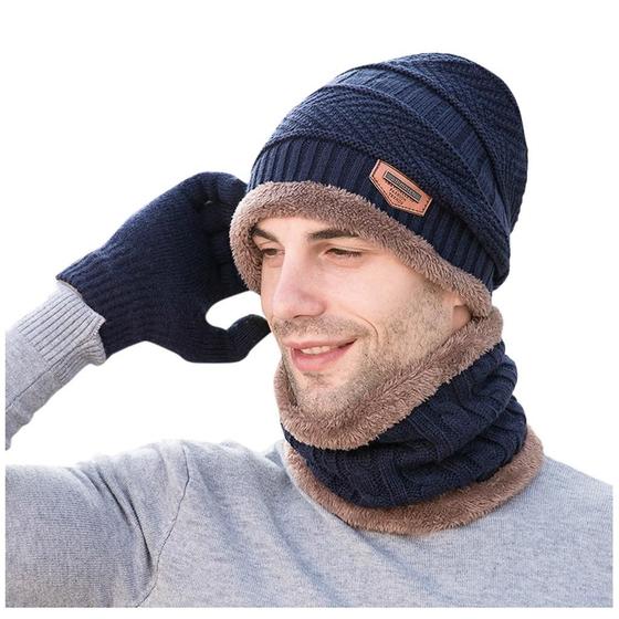 Imagem de Kit Inverno Touca Gorro + Luva Touch + Cachecol sku:ktl01
