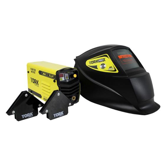 Imagem de Kit Inversor de 150 A 220 V com Máscara de Solda e Esquadros 12 kg Super Tork