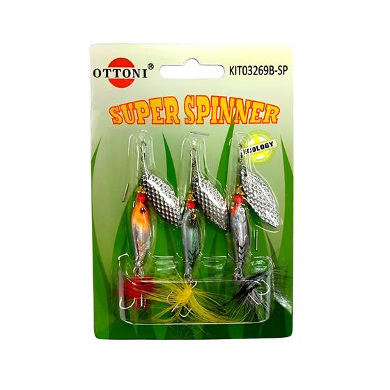 Imagem de Kit Isca Artificial Super Spinner 03269B-SP - Ottoni