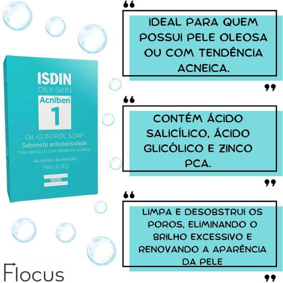 Imagem de Kit Isdin Fusion Water Oil Control Protetor Acniben Antioleo