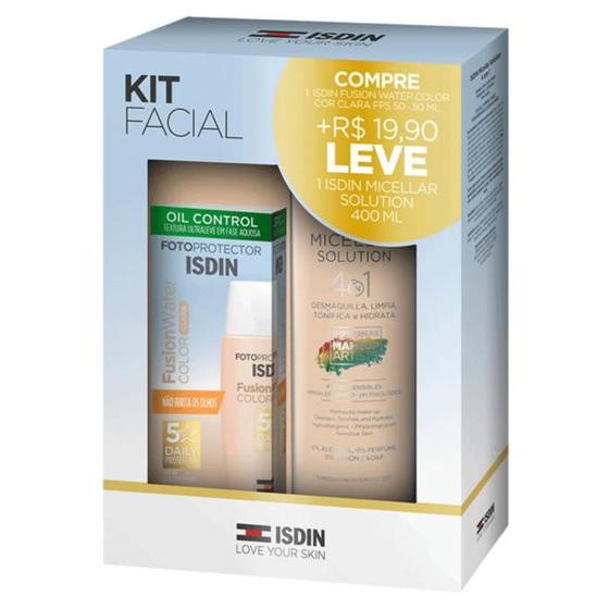 Imagem de Kit Isdin Protetor Solar Facial Fusion Water FPS60 50ml + Solução Micelar 400ml