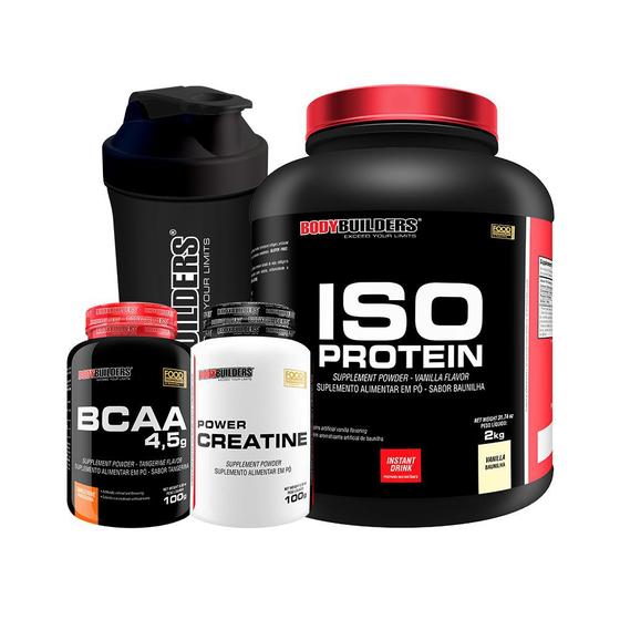 Imagem de KIT Iso Protein 2kg + POWER Creatina 100g + BCAA 100g + Coqueteleira - BodyBuilders