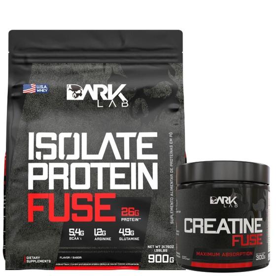 Imagem de Kit Isolate Protein Fuse 900g + Creatina Fuse 300g Dark Lab