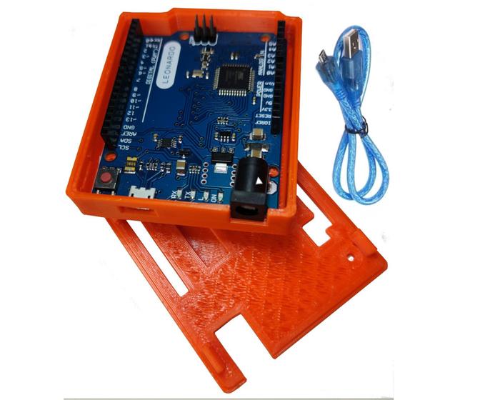 Imagem de Kit Italy P/ Arduino Leonardo R3 Atmega32u4 + Case 3d + Cabo Usb