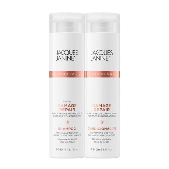 Imagem de Kit Jacques Janine Damage Repair Shampoo Condicionador Leave-In 240ml