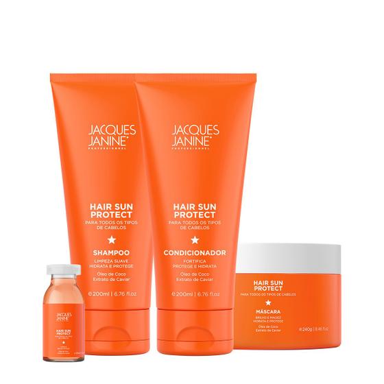 Imagem de Kit Jacques Janine Hair Sun Protect Shampoo Condicionador Máscara e Ampola (4 produtos)