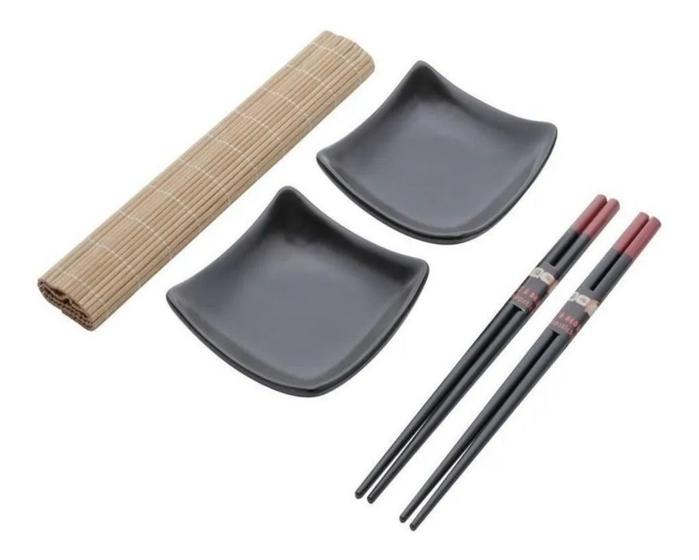 Kit Japonês Sushi Sashimi Serve 2 Pessoas Hashi Esteira Menor preço em Kit Japonês Sushi Sashimi Serve 2 Pessoas Hashi Esteira