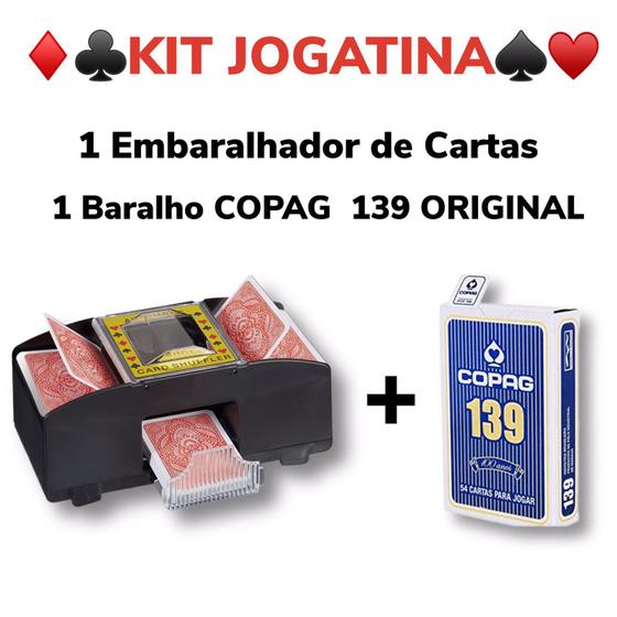 Imagem de Kit Jogatina Embaralhador De Cartas + Baralho Copag 139 Original