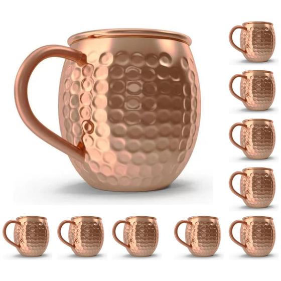 Imagem de Kit Jogo 10 Canecas Moscow Mule 480ml Drink Inox Resistente