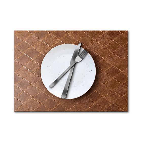 Imagem de Kit Jogo Americano material sintético Retangular 10 Peças acompanha Porta Copos Sousplat Decoração Mesa Posta
