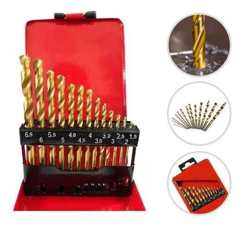 Kit Jogo Brocas Aço Rápido 13 Peças Revestimento Titanio Mtx Menor preço em Kit Jogo Brocas Aço Rápido 13 Peças Revestimento Titanio Mtx
