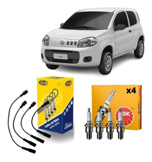 Imagem de Kit Jogo Cabos e Velas De Ignição Fiat Uno Mobi 1.0 8v Evo