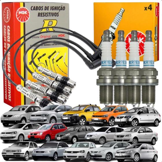 Kit Jogo Cabos e Velas Ignição Original Volkswagen Fox Crossfox Gol G4 ...