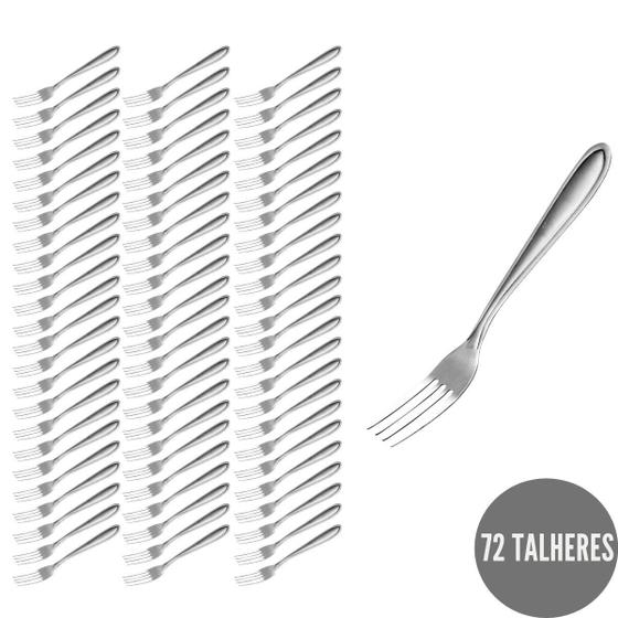 Imagem de Kit Jogo com 72 Talheres Garfo Aço Inox Grosso Jantar Bar